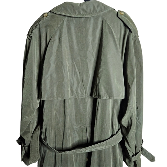 Vtg Burberry | Nova Check Olive Green Trench Coat | With liner | Brass buckles - Picture 8 of 16